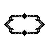 Geometric Art Deco Frame On White Black And Grey, Minimalist vector