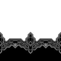 Circuit Board Edge Abstract Tech In Black And White vector