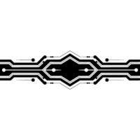 Abstract Tech Circuit Futuristic Black White Element vector