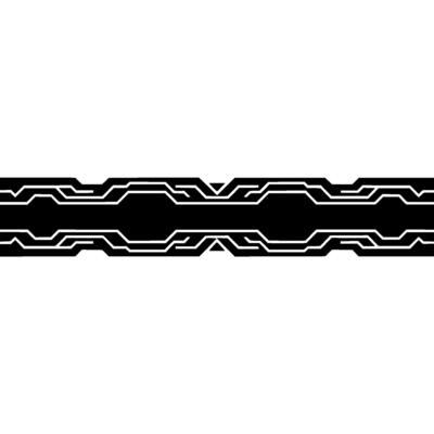 Abstract Tech Line Border, Geometric On White Background