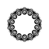 Elegant Circular Black White Mandala On White Background vector