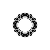 Geometric Diamondshaped Frame, Circle, Black White vector