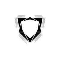 Geometric Shield Emblem Minimalist Black White vector
