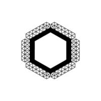 Abstract Geometric Hexagon With Triangle Pattern And Gradients vector