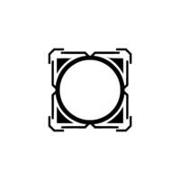 Geometric Abstract Circle Within A Square Frame, Modern Minimalism vector