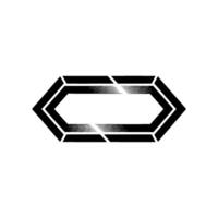 Geometric Black Hexagon With Motion Effect On White Background vector