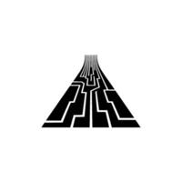 Abstract Circuit Path Black Geometric On White vector
