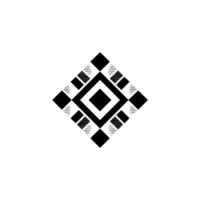Geometric Black Diamond Emblem On White, Minimalist vector