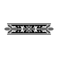 Black And White Christmas Border Snowflake, Pine, Festive vector