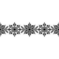Geometric Snowflakes Border, Black White, Minimalist vector