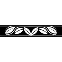 Monochrome Leaf Border, Minimalist, Decorative Element vector
