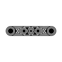 Geometric Art Deco Element Black White On Gray Background vector