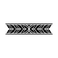 Black And White Leaf Pattern Border On White Background vector