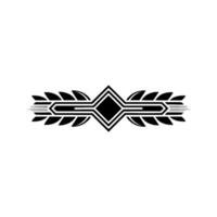 Art Deco Border Geometric, Laurel, Black On White vector
