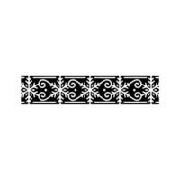 Decorative Black White Snowflake Pattern Border vector