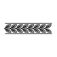 Elegant Leaf Border, Black And White, Minimalist Element vector