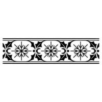 Ornamental Black And White Border, Snowflake And Leaf Motif vector