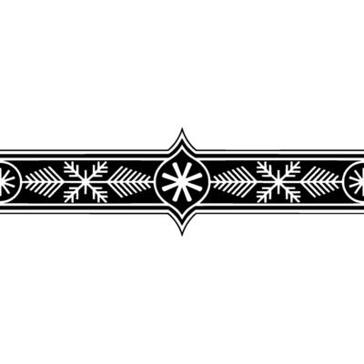 Elegant Black And White Winter Ornament Border