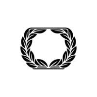 Minimalist Laurel Wreath Black And White, Award vector