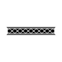 Geometric Black Ornament Strip On Grayscale Background vector