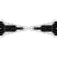 Modern Tech Background Black Circuit Board On White Space vector