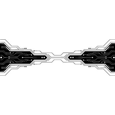 Modern Tech Background Black Circuit Board On White Space