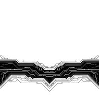 Futuristic Tech Circuit Board, Minimalist Black White, Clean Digital Style vector