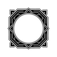 Elegant Art Deco Frame With Circle, Monochrome, Geometric vector