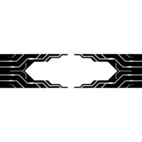Abstract Tech Circuit Board Border With White Space vector