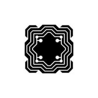 Modern Circuit Board, Minimalist Tech On White vector