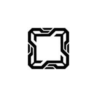 Modern Tech Futuristic Geometric Square Frame vector
