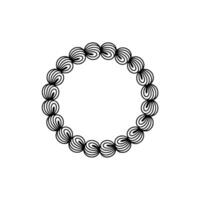 Abstract Black Line Art Circle Frame On White Background vector