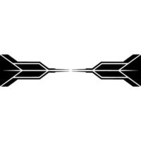 Geometric Black White Line Art Abstract, Futuristic vector