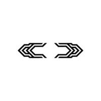 Abstract Geometric Arrowheads On White Minimalist vector