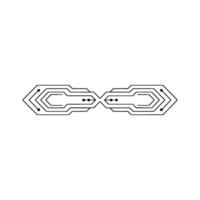 Minimalist Circuit Board Infinity Symbol, Tech Abstract vector