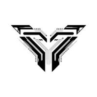 Geometric Abstract Emblem With Glossy Black And White vector