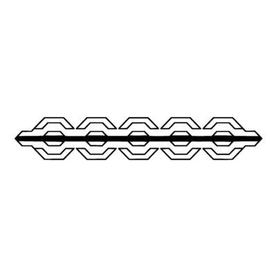 Minimalist Abstract Chain Link Line Art On White Background