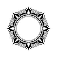 Art Deco Floral Circular Frame With Negative Space vector