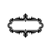 Elegant Black Scrollwork Label On Light Gray Background vector