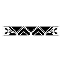 Minimalist Decorative Border Geometric Chevron Leaf Elements, Black On White vector