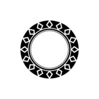 Minimalist Geometric Ornament Black Circle With Diamond Pattern vector