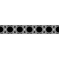 Geometric Circular Border Black White Pattern On White Background vector