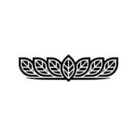 Minimalist Leaf Motif On White Background, Decorative Border Element vector