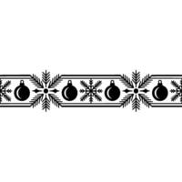 Minimalist Christmas Border Ornaments And Snowflakes In Black And White vector