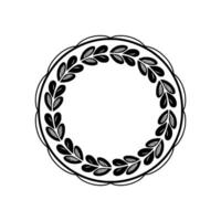 Decorative Laurel Wreath Frame, Elegant Black And White vector
