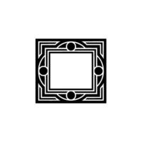 Art Deco Frame Geometric Border On White vector