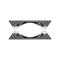 Geometric Frame With Triangle Pattern Minimalist Aesthetic vector