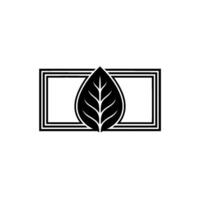 Minimalist Leaf Black White, Modern, Ecofriendly vector
