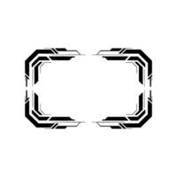 Futuristic Tech Frame, Black White, Abstract Element vector