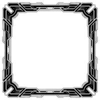 Geometric Tech Frame Modern Abstract Border, Black White vector